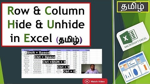 Excel #8 - Rows & Columns Hide and Unhide in Tamil #Row# #Column# |Krishsexcel Anywhere |