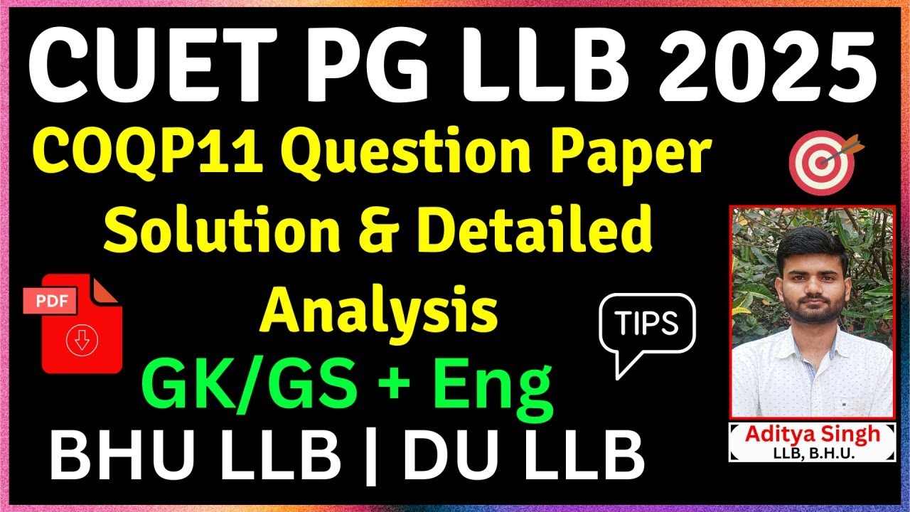 CUET PG LLB 2025 | COQP11 2024 Question Paper Solution & Analysis | DU ...