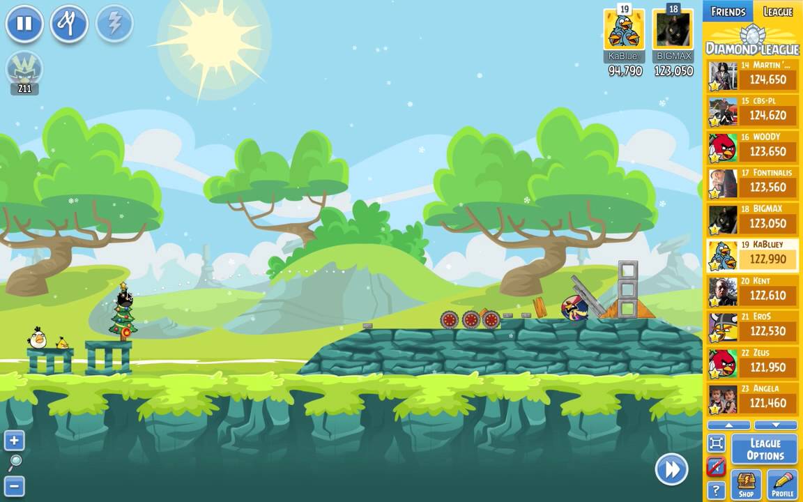 Angry Birds Friends week 192 tournament 3 level 2 power ups 125k