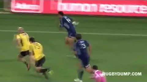Prop Ben Franks catches wing Frank Halai with try ...