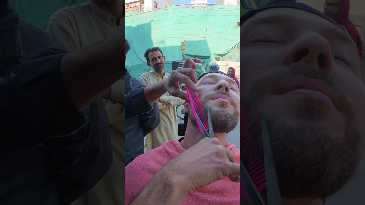 Уличное бритье за ​​0,40 доллара в Лахоре, Пакистан 🇵🇰 