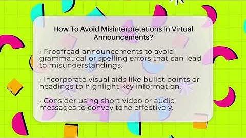 How To Avoid Misinterpretations In Virtual Announcements? - Virtual Communication Hub