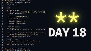 Advent of Code 2023 - Day 18 Solution Walkthrough (Python)