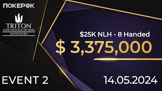 Triton Poker 2024 E#2 |$25K NLH| Вячеслав Булдыгин, Патрик Антониус, Алекс Кулев, Крис Брюэр