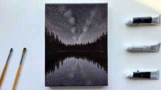 Moody Forest Reflection Painting Tutorial | Easy Acrylic Landscape for Beginners