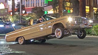 Lowriders Cruising and Hopping on Las Vegas Blvd!