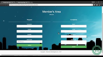 8 – Creating Static Members Area Page   Full membership website using Bootstrap & PHP Code