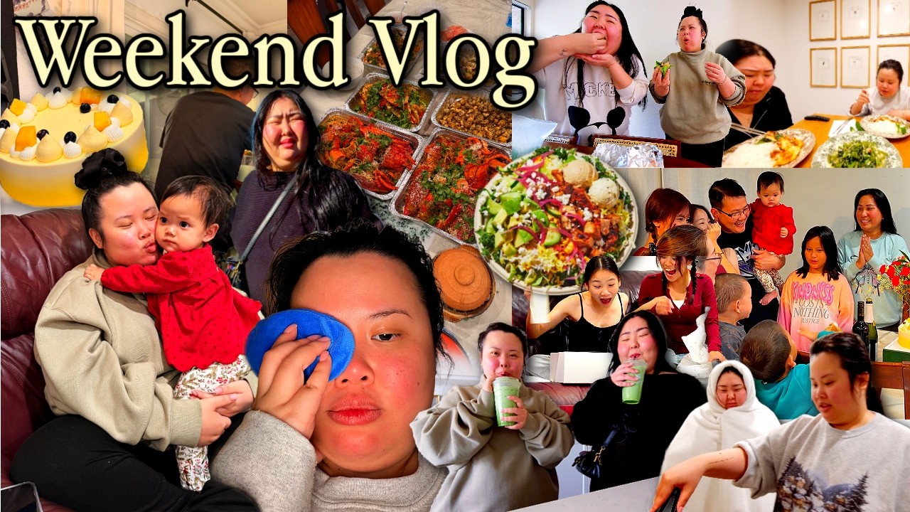 VLOG: cooking and eating at home with bestie, weekend sleepover, super big surprise, family time! ❤️