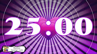 25 Minute Exploding Hearts Countdown Timer with Background Music and Alarm
