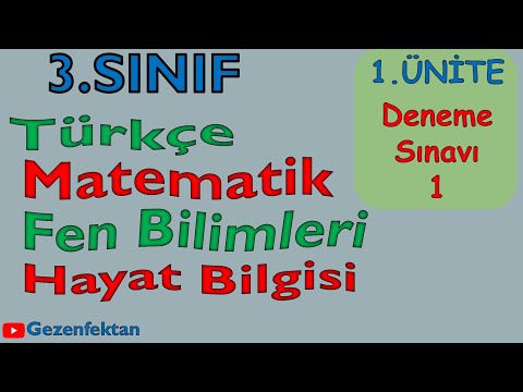 3. Sınıf Deneme Sınavı | 1. Ünite Türkçe Matematik Fen Bilimleri ve Hayat Bilgisi | 30 Soru