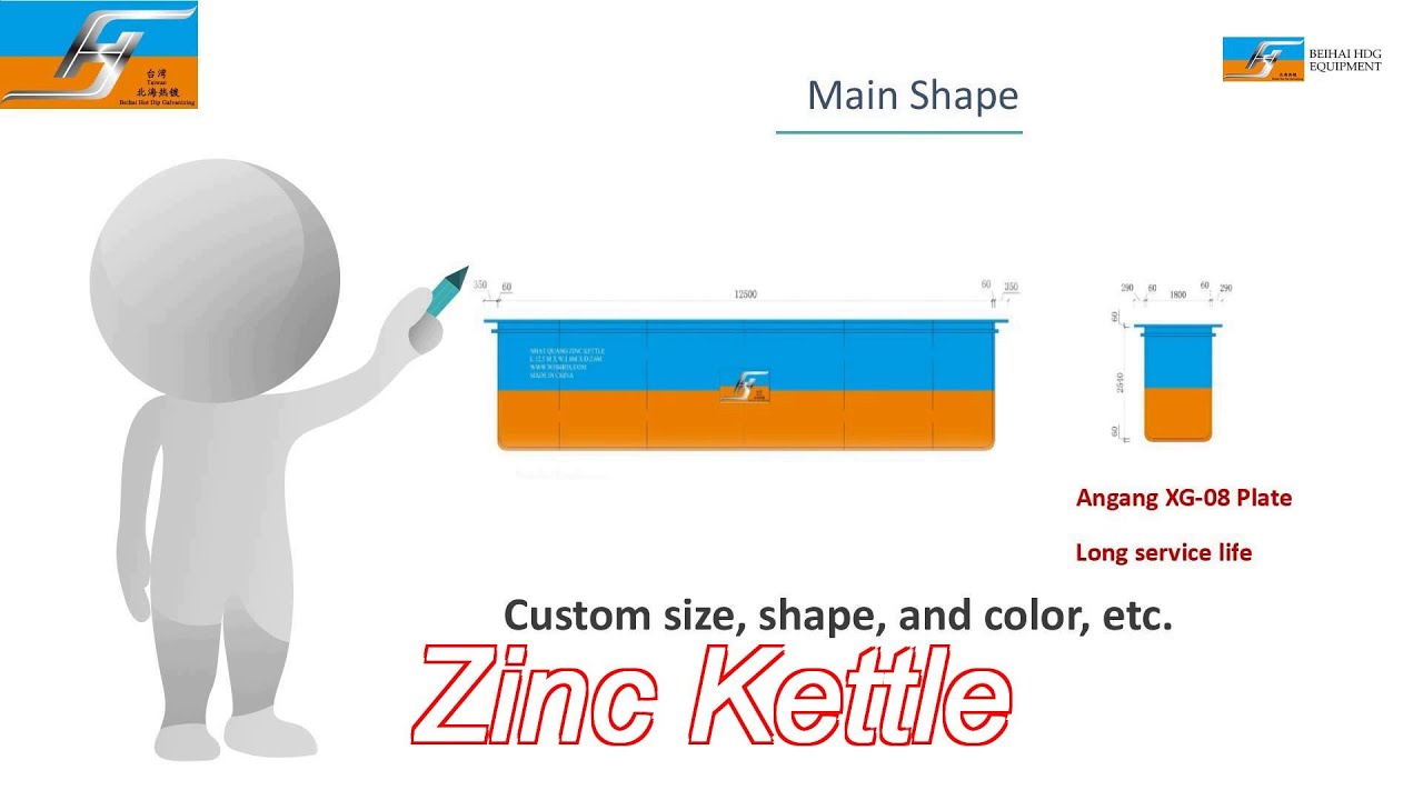 zinc kettle pot tank supplier hot dip galvanizing production line equipment manufacte high velocity