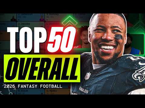UPDATED Top 50 Fantasy Football Rankings for 2026