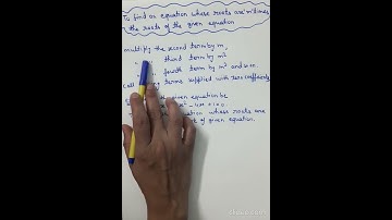 how to find an   equation whose roots are the 