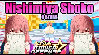 NUEVA UNIDAD SECRETA 💕SHOKO NISHIMIYA 6 STARS SHOWCASE🌟ALL STAR TOWER DEFENSE 🌟#ROBLOX