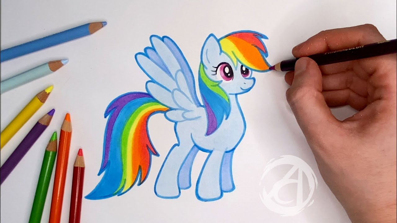 Como desenhar e pintar Rainbow Dash de My Little Pony 