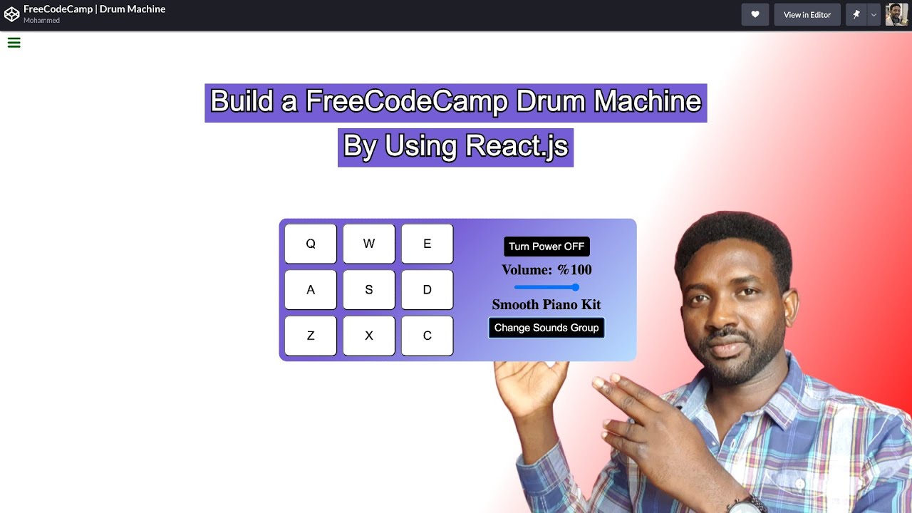 Build a Drum Machine | FreeCodeCamp By Using ReactJs