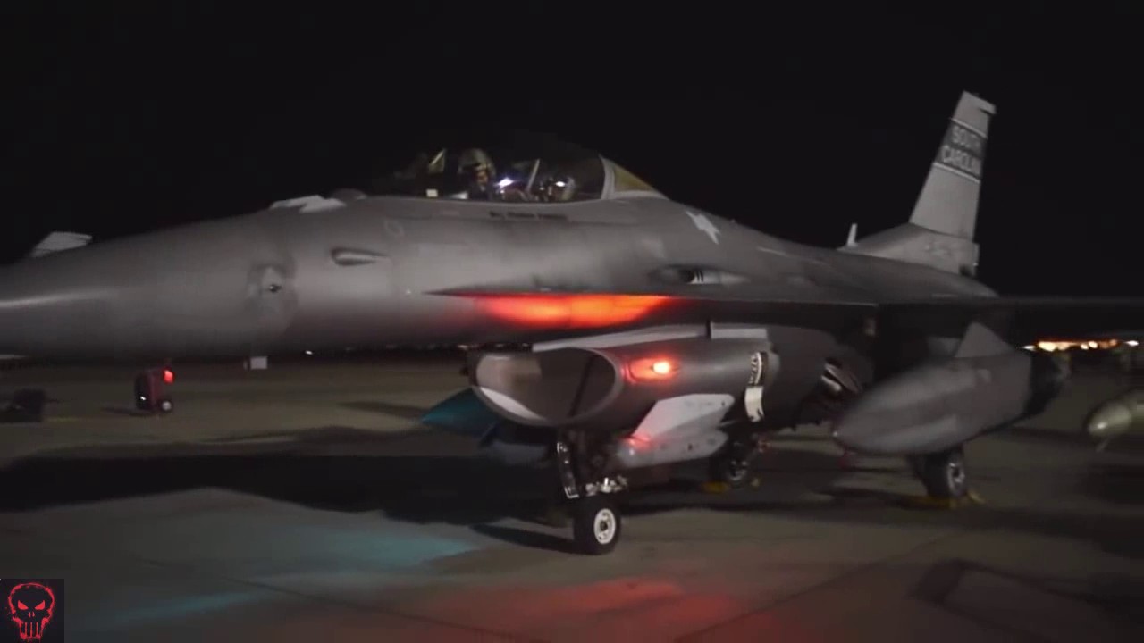 Military U.S. Fighter Jets Takeoff Under Las Vegas Night Lights YouTube
