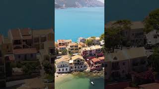 The beautiful city of Asos, Kefalonia by drone