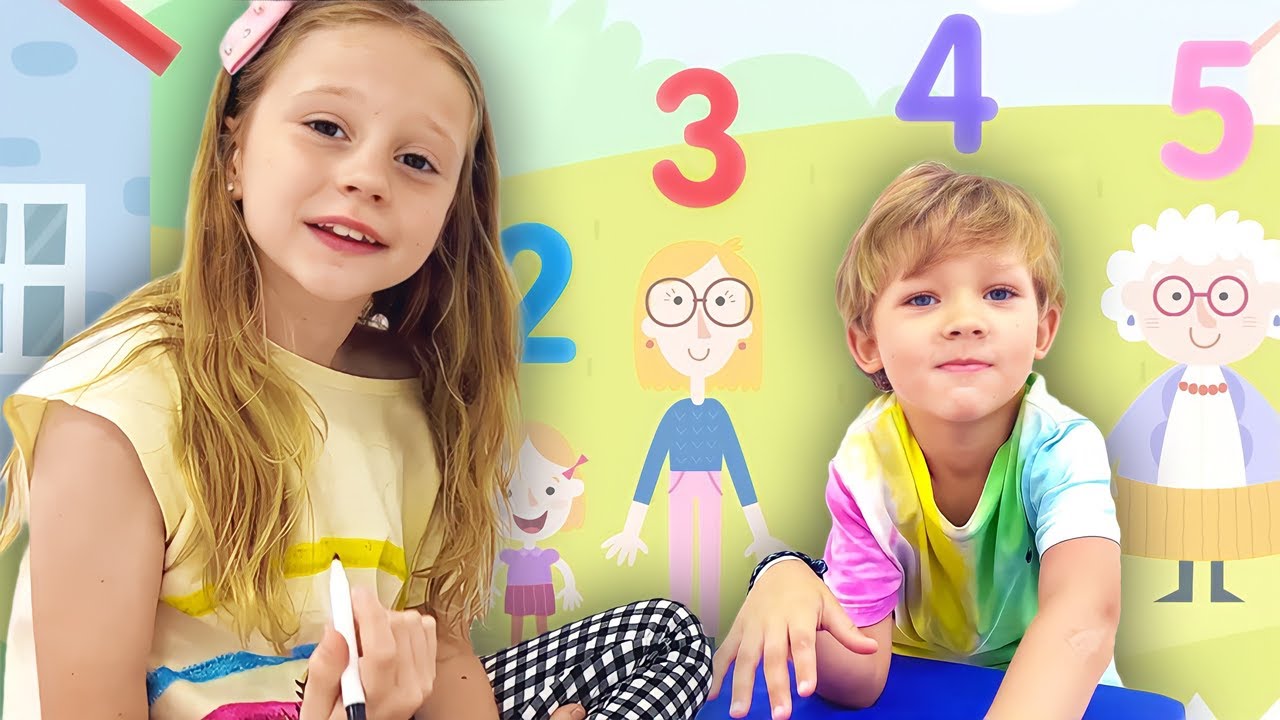 Nastya aprende el alfabeto, las formas y los números con la ayuda de animaciones