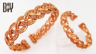 3wire braid | Twisted wire | Cuff bracelet | thick bangles | Unisex jewelry  @LanAnhHandmade 734