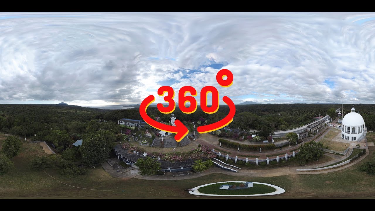 360° x 180° drone panorama of Marian Orchard Pilgrimage Site, Balete, Batangas, Philippines