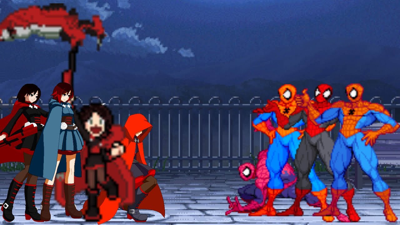 [Ikemen GO] RWBY Ruby Rose Team vs Marvel Spider-Man Team