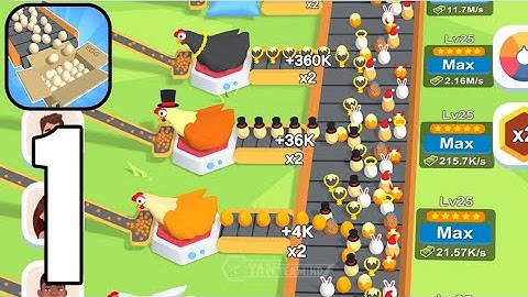 Idle Egg Factory - Gameplay Walkthrough Part 1 Tutorial Producing eggs (Android,iOS)