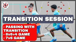 Training 3! Transition session! (passing and movement, 6v6+4 SSG, 7v6 game)