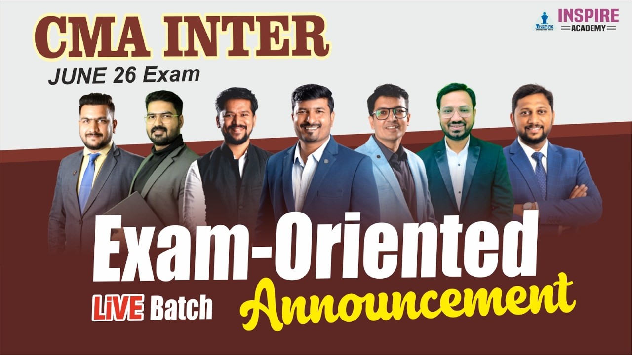 Biggest Announcement For CMA Inter June 26 Exam Students 😍| Inspire For ...