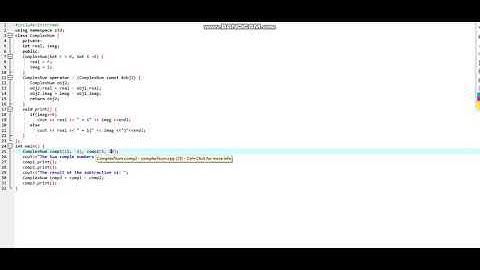 Complex Number in c++ (operator overloading)