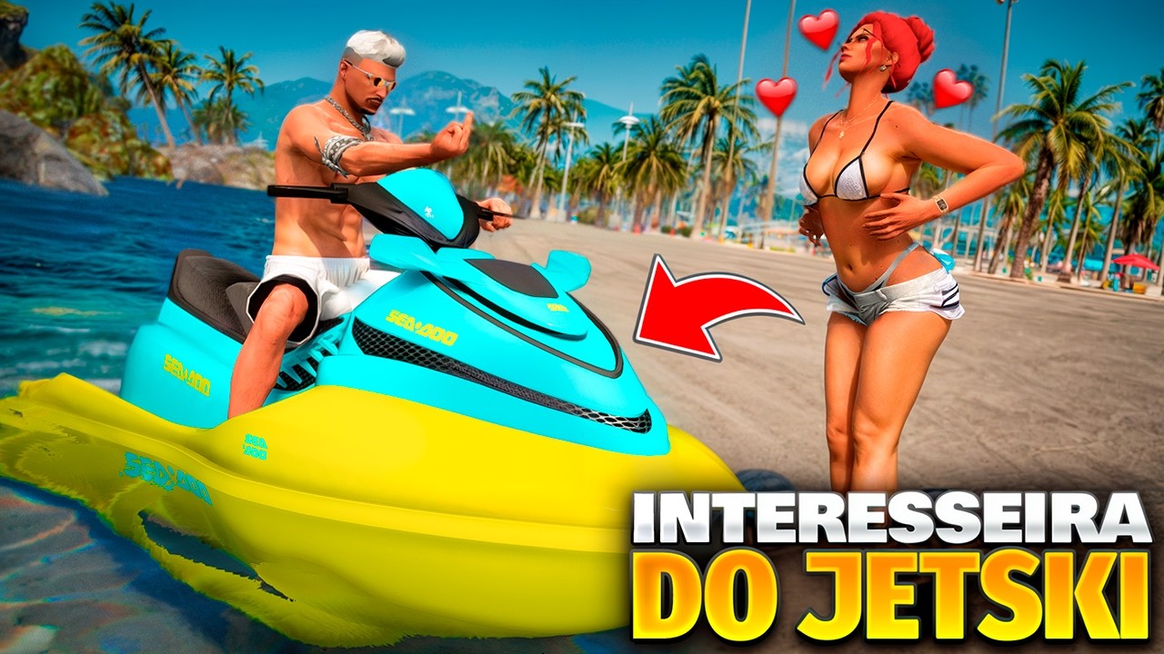 A INTERESSEIRA DO JETSKY FOI ABANDONADA NO MAR KKK😂 (GTA 5)