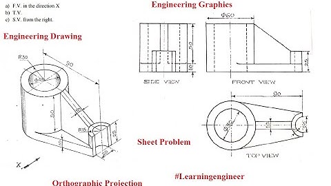 Orthographic projection _Solved Problem IV. #learningengineer #me #msbte #engineeringgraphics #iti
