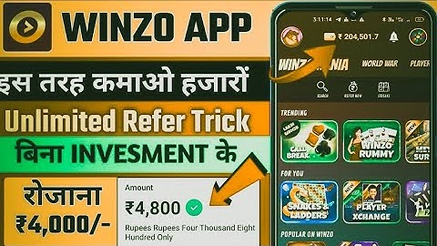 Winzo Gold Unlimited Refer Trick ||Winzo Gold Hack Trick || New Earning App Today |Earn With Khushi