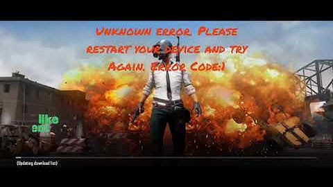 unknown error please restart your device and try again. Error code: 1 problem Pubg || #bgmi