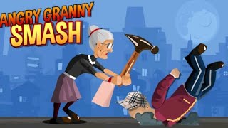 bermain game angry gran smash - nenek yang kuat 💪👵 dan bar bar memukul orang di game screenshot 5