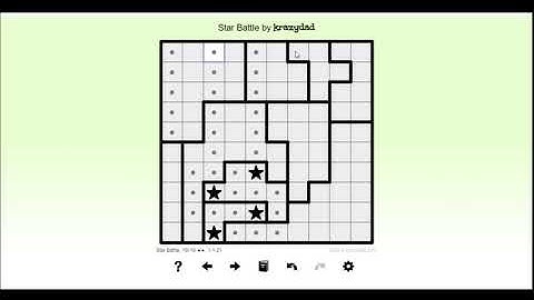 How to play 2 Star No Touch, Star Battle 10x10, Easy