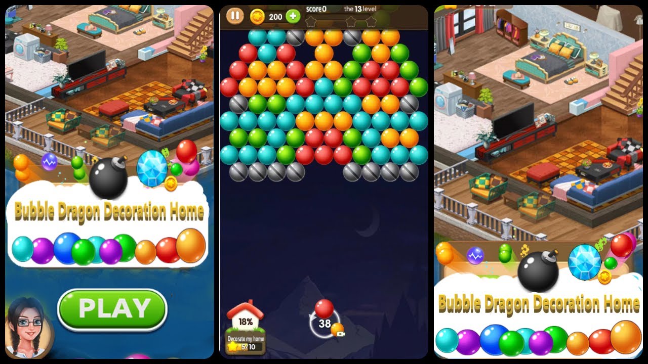 Bubble Shooter & Home Designer Game — Mobile Game | Gameplay Android ...