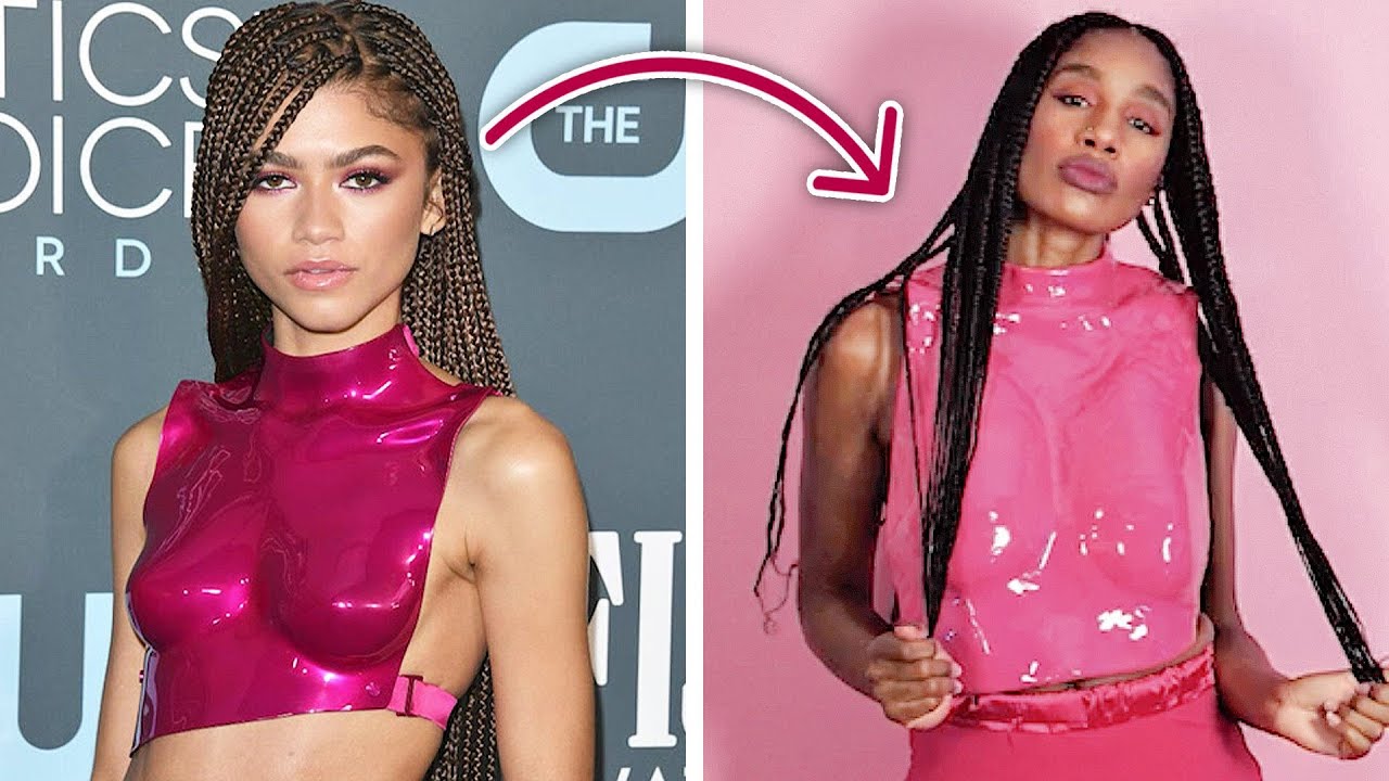 zendaya pink plastic dress