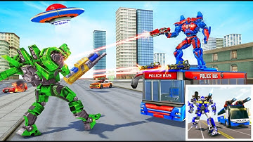 Bus Robot Car Transform War– Spaceship Robot game - Android Gameplay