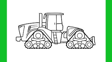 How to draw a JOHN DEERE 9RX 640 step by step / drawing tractor easy