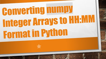 Converting numpy Integer Arrays to HH:MM Format in Python