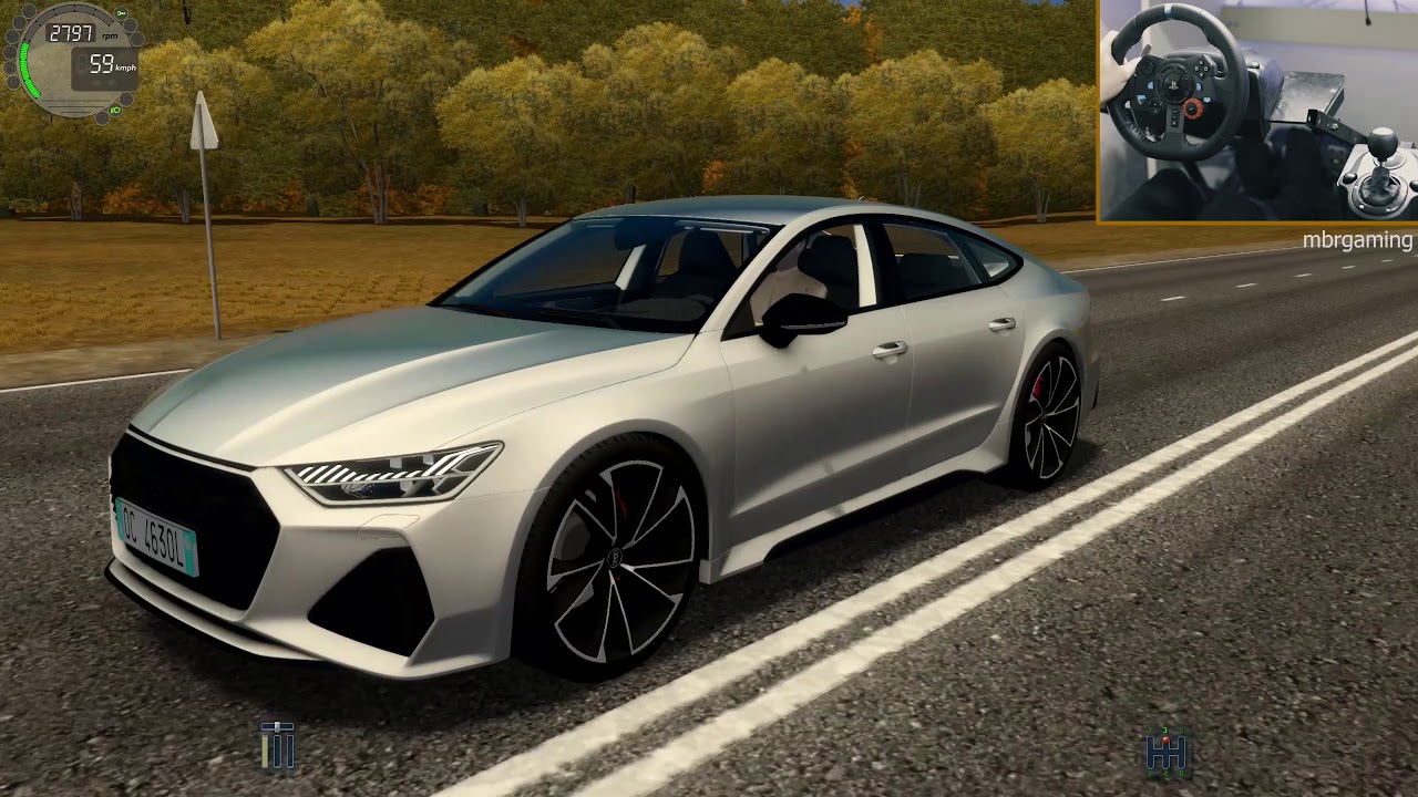 2019 Audi RS7 Sportback - Logitech G29 + Shifter || City Car Driving (1.5.9)