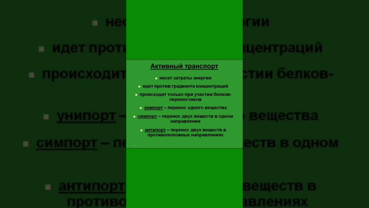 Активный транспорт через мембрану