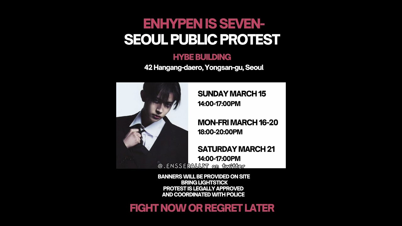 protest on Sunday, Mon-Fri and Saturday #enhypen #enhypenmembers #kpop