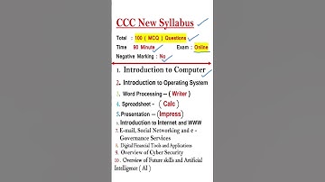 #shorts |CCC Syllabus 2025 |CCC New Syllabus 2025 | # ccc #short #syllabus2025 #viralvideo #tending