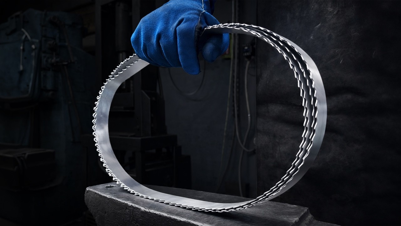 Cuchillo de Caza en Acero Damasco Hecho a Mano | Forjado desde una Hoja de Sierra Usada