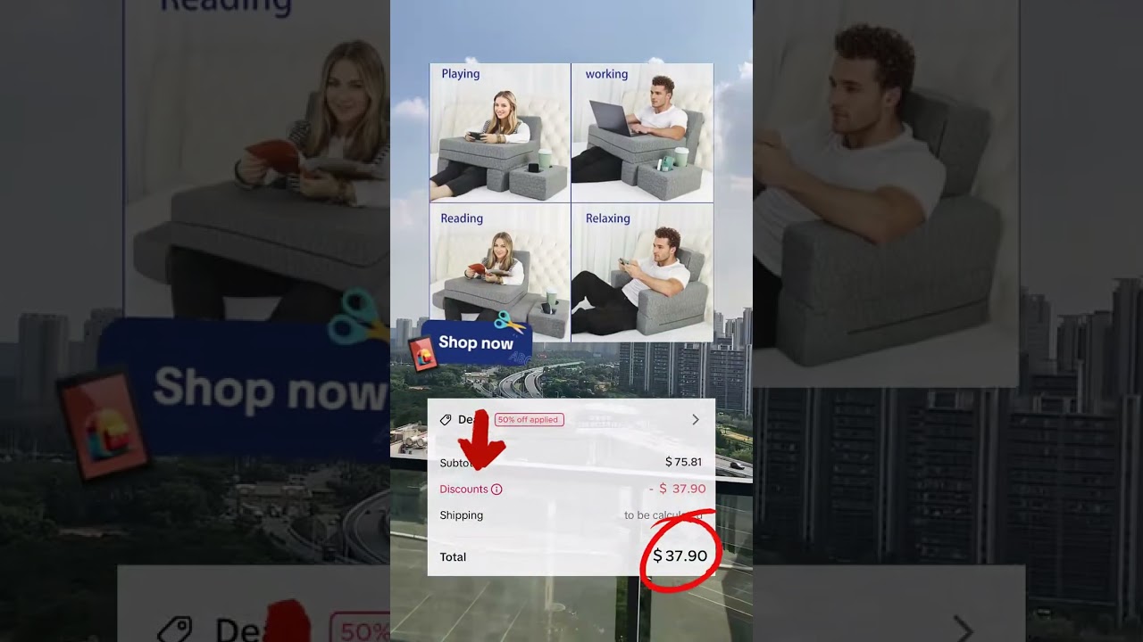 Extra Large Arm Rest Pillow for Bed, Couch, or Patio