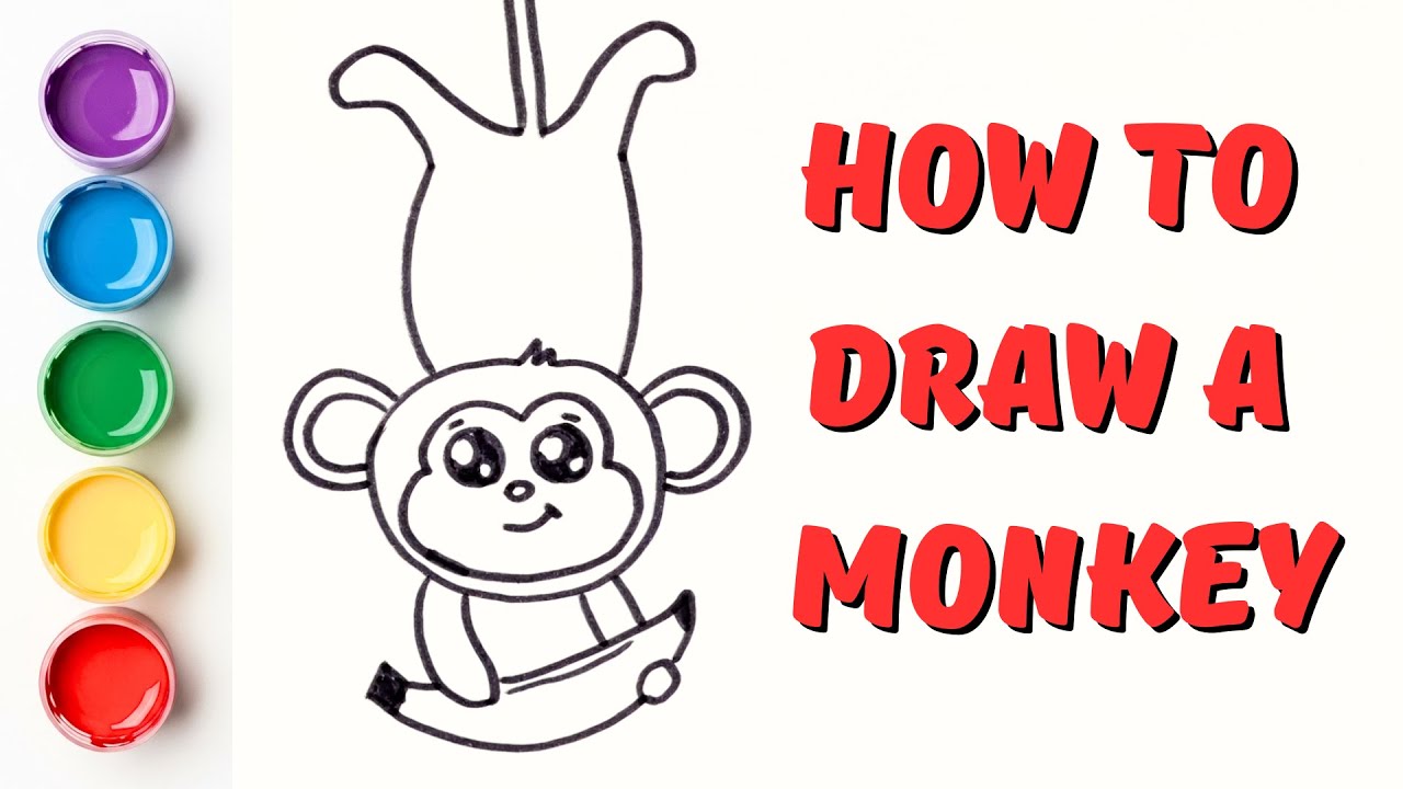 how to draw a monkey easy step by step  easy draw for kids
