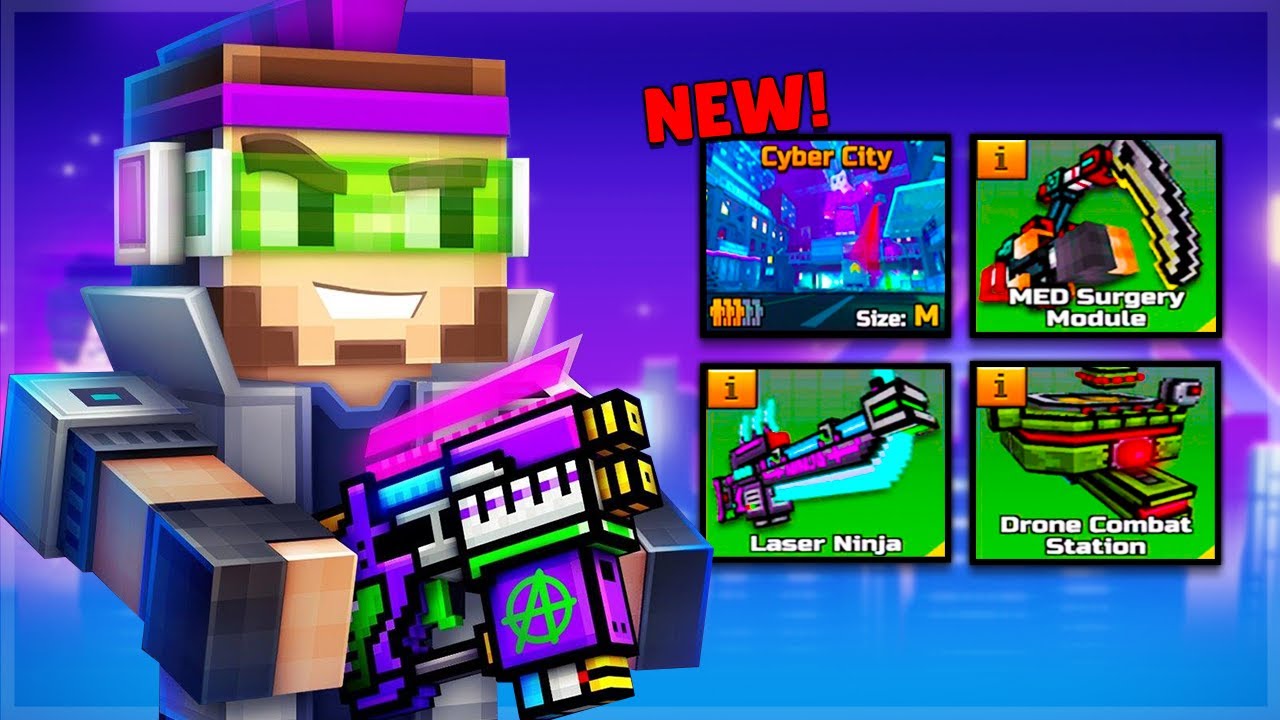 NEW Cyber City Map & Cyber Punk Battle Pass! Pixel Gun 3D 19.0 Update