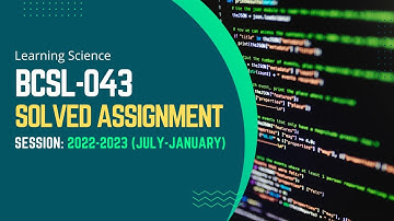 BCSL-043 Solved Assignment 2022-2023 (July - January) || IGNOU BCA 4 @learningscience ​